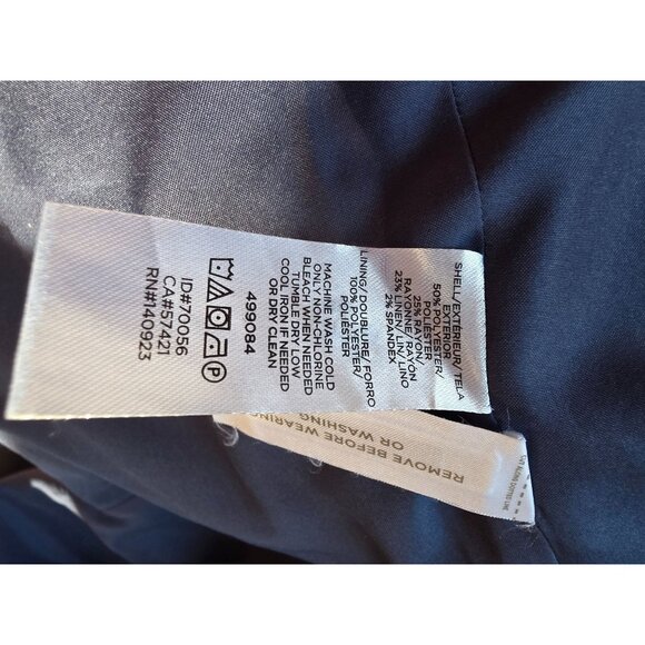 Loft Womens Herringbone Blazer 8P Blue Cotton Blend Single-Button Suit Jacket NW - Picture 6 of 8